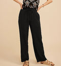 Maurices Linen Like Pull On Wide Leg Pant Women's L