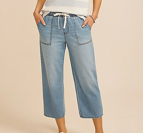 m jeans by maurices Soft High Rise Straight Cropped Jean Women's L
