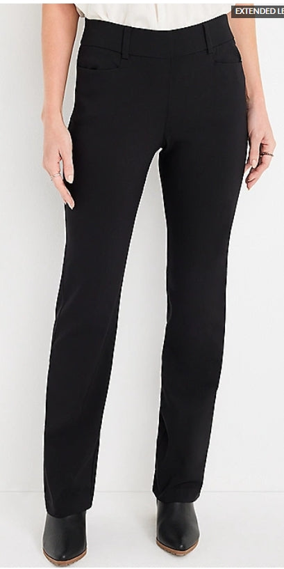 Maurices Women's Lg Long Black Bengaline Mid Rise Bootcut Pant