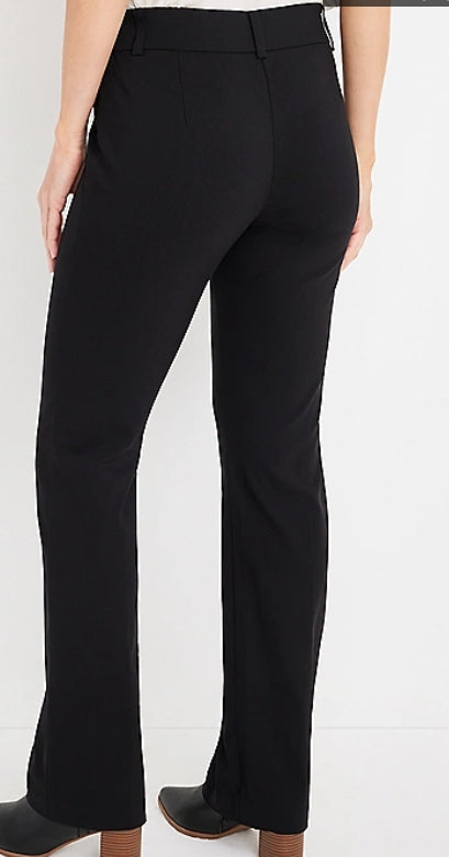 Maurices Women's Lg Long Black Bengaline Mid Rise Bootcut Pant