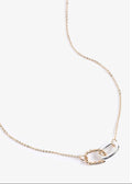 Mixed Metal Interlocked Ring Pendant Necklace
