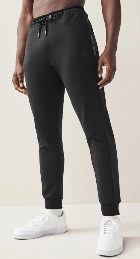 Athletic Cuffed Joggers by Next -(2 Pack) Black/Slate Grey - Size: Med / Regular Length