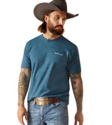 ARIAT Men's Western Wire T-Shirt - Steel Blue Heather - Medium