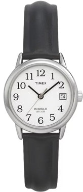 Women's Timex Easy Reader Watch with Leather Strap - Silver/Black