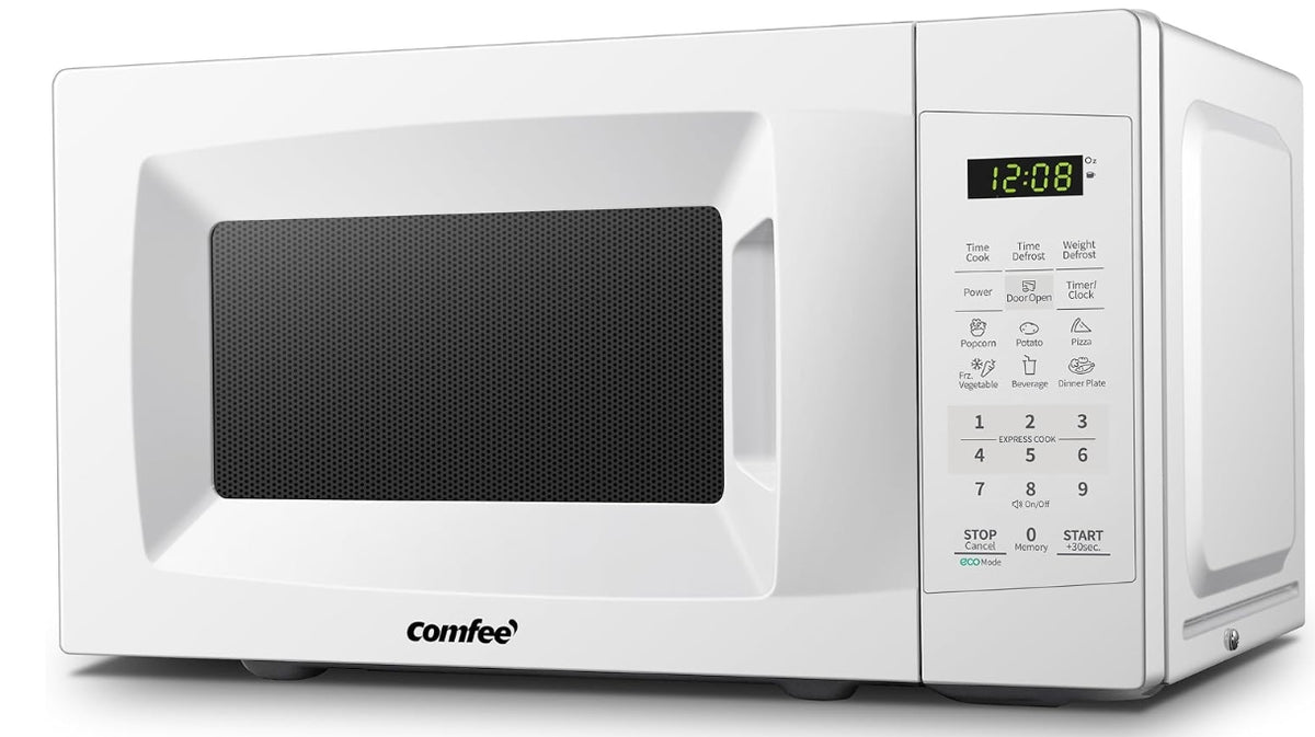 COMFEE' Countertop Microwave Oven, 0.7 Cu.Ft, 700W,Pearl White, ECO Mode