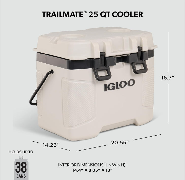 Igloo Trailmate 25 Qt Cooler, Bone