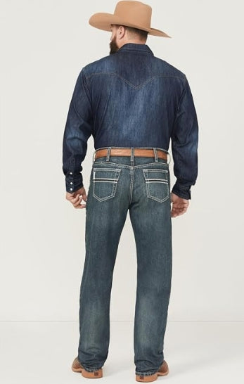 Cinch Men's White Label Relaxed Fit Mid Rise Jeans Dark Stonewash 34W x 36L US