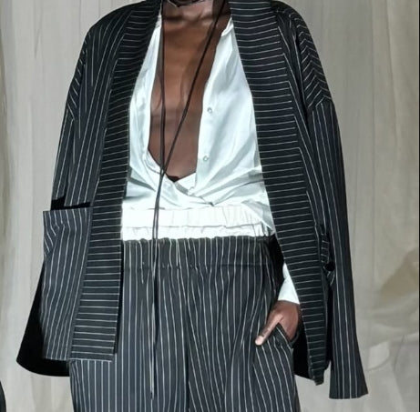 Premium Streetwear - Shanti Kimono Pinstripe
