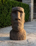 Large Concrete Moai Statue - 24.8 Inch Easter Island Head Garden Sculpture for Outdoor Decoration