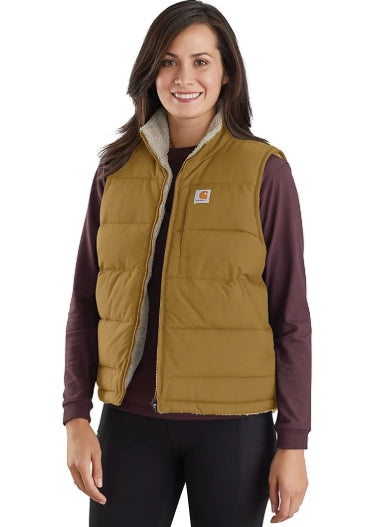 Carhartt Women's Montana Puffer Vest - Insulated - Reversible, Oak Brown Size: X-Large