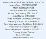 Galaxy S22 Ultra 128GB Black Carrier Locked: Verizon
