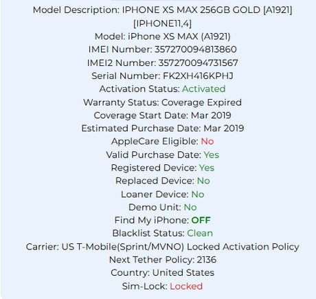 Apple iPhone XS Max 256GB Gold Carrier Locked: T-Mobile