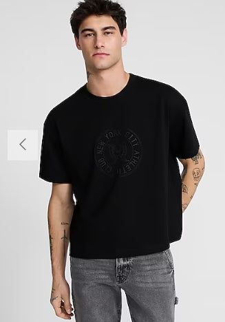 Athletic Club X-Logo Graphic Premium Weight Cropped Loose T-Shirt SIZE M
