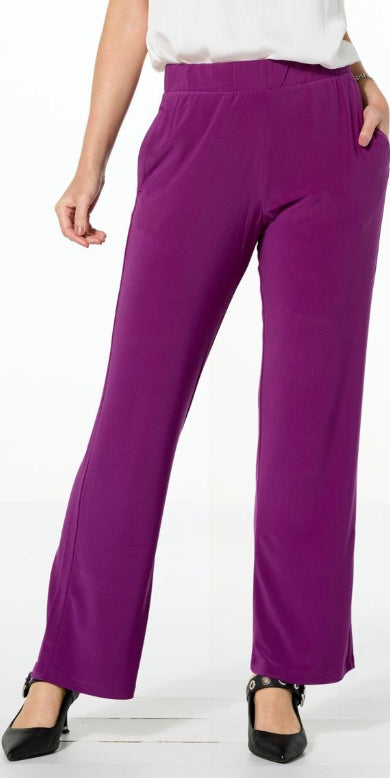 Nina Leonard Straight Leg Pant - Grape Juice - Size: XL
