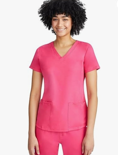 Healing Hands Works Women Scrubs Top Monica 2500, XS, Carnation Pink