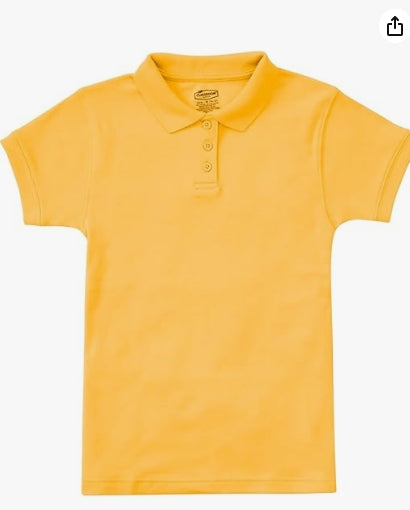 Classroom School Uniforms Little Kid Short Sleeve Fitted Interlock Polo CR858X, M, Gold