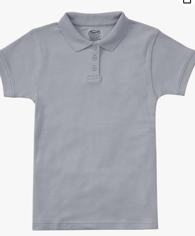 Classroom School Uniforms Adult Short Sleeve Fitted Interlock Polo CR858Y, M, Heather Gray