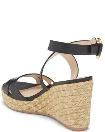 STUART WEITZMAN Zuzu Espadrille Wedge Sandal In Black Size 40.5