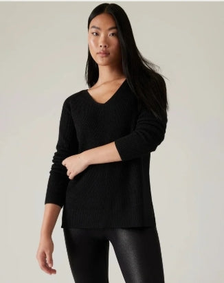 Athleta Hanover Refined V-neck Sweater for Women - Black - Size Medium