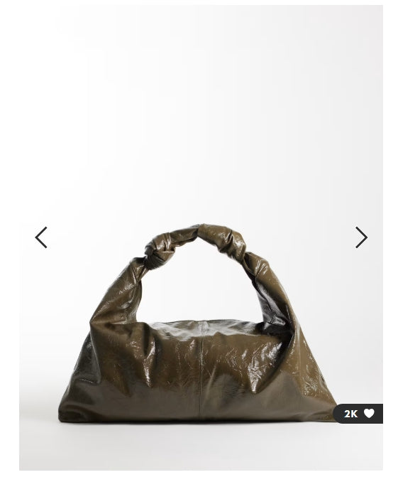 ASOS DESIGN textured slouchy tote bag in khaki