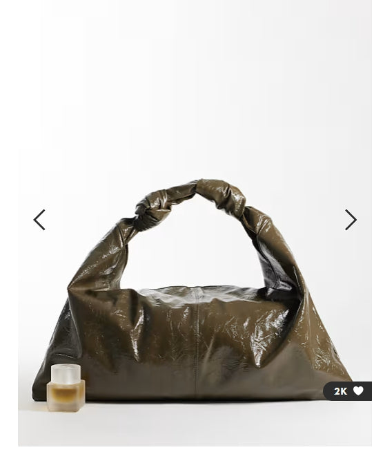 ASOS DESIGN textured slouchy tote bag in khaki