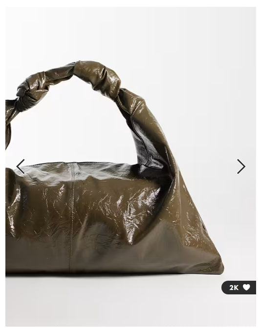 ASOS DESIGN textured slouchy tote bag in khaki