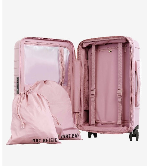 Beis The Carry-On Roller  in Atlas Pink 18"