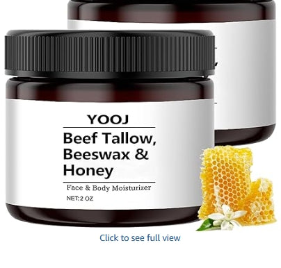 Yooj Beef Tallow Beeswax and Honey Face Moisturizer - 2 oz