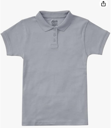 Classroom School Uniforms Adult Short Sleeve Fitted Interlock Polo CR858Y, L, Heather Gray