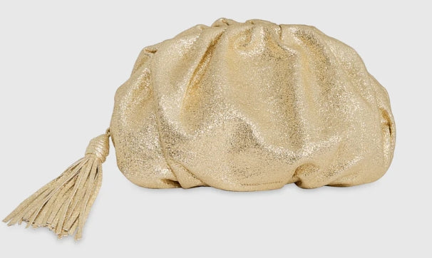 Rebecca Minkoff Ruched Clutch Champagne