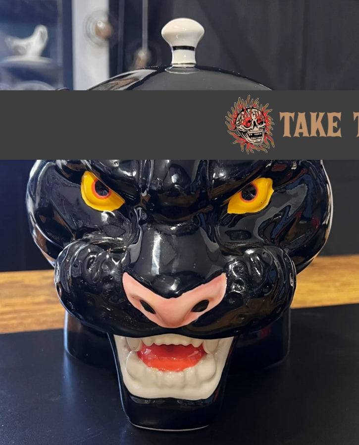 Take to the Grave- Panther Cookie Jar