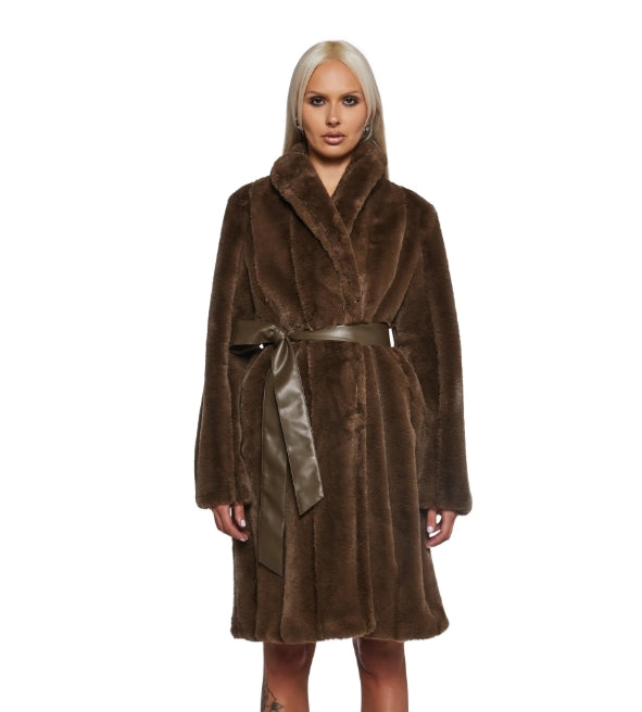 Signal Maxi Faux Fur Coat - Medium