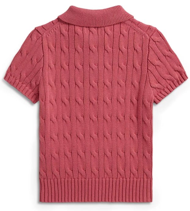 Polo Ralph Lauren Boys' Cable Knit Cotton Polo Sweater - Little Kid, Big Kid- Red XL(18/20)