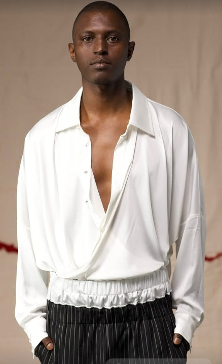 Premium Streetwear - Vedi Drape Shirt Cream