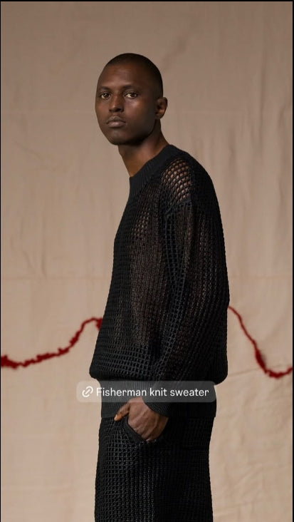 Premium Streetwear - Grid Knit Long Sleeve Shirt - Size XL/XXL