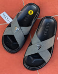 Guess Crisscross Logo Slide Sandals for Men - Gray - Size 8