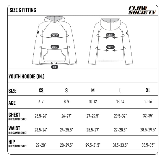 Youth Flowsport Soccer Hoodie - White/Black - Youth XS
