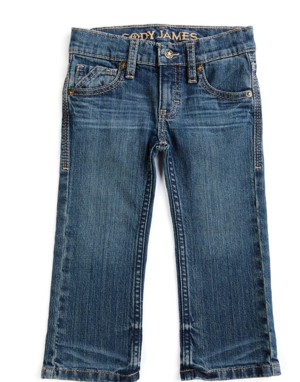 Cody James Toddler Boys' Saguaro Dark Wash Mid Rise Stretch Slim Bootcut Jeans 3T