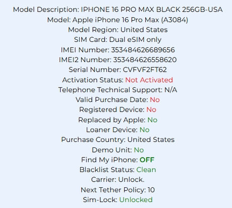 Apple iPhone 16 Pro Max Black Titanium 256GB Carrier: Unlocked