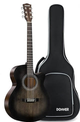 Donner Full Size Acoustic Electric Guitar with Amplifier 40 Inch for Beginner Intermediate