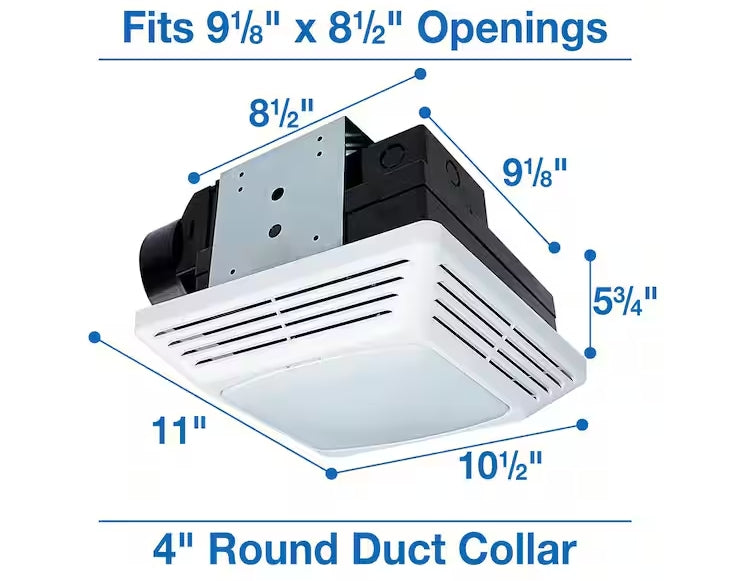 Air King ENERGY STAR Certified 70 CFM Exhaust Fan with LED Light - BFQL70