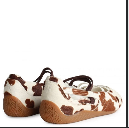 Puma SPEEDCAT BALLET COW PRINT Women – Chocolate Brown-warm White- Size:9