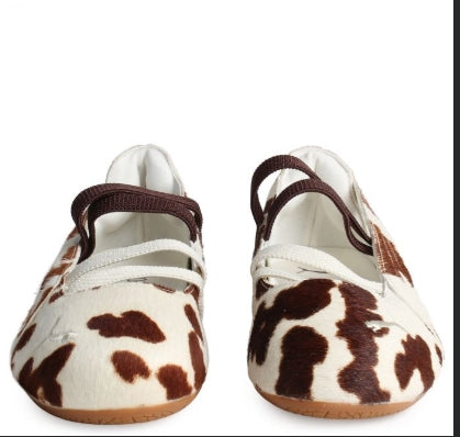Puma SPEEDCAT BALLET COW PRINT Women – Chocolate Brown-warm White- Size:9