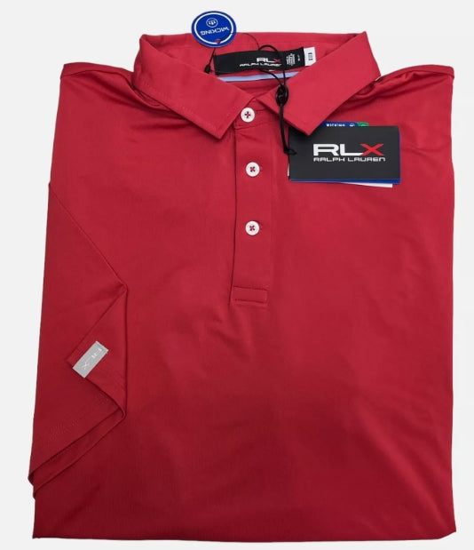 RLX Polo Ralph Lauren Red Short Sleeve Moisture Wicking Mens Shirt L