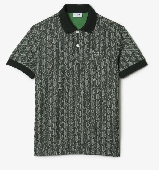 Lacoste Men's Classic Fit Monogram Green Polo