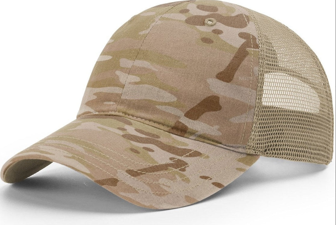 Trucker Hat- Richardson 111PT Relaxed Tactical Multicam Cap -Arid Tan