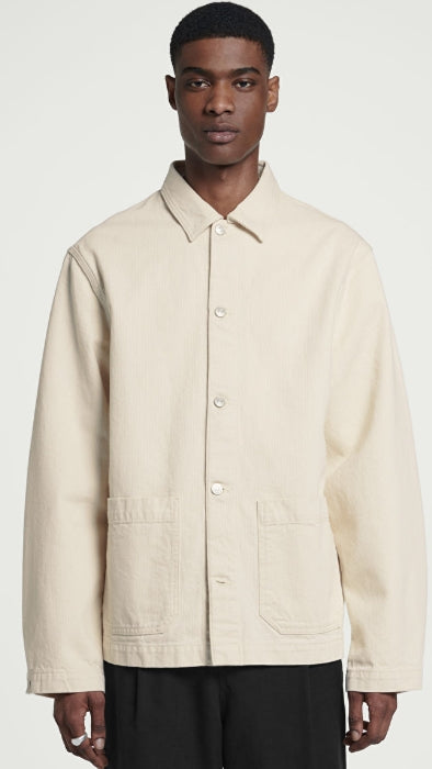 RELAXED CHAINSTITCHED DENIM OVERSHIRT Size L