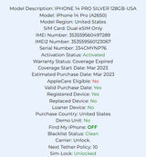 Apple Iphone 14 Pro Silver 128GB Carrier: Unlocked