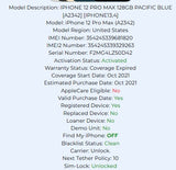 Apple Iphone 12 Pro Max Pacific Blue 128GB Carrier: Unlocked
