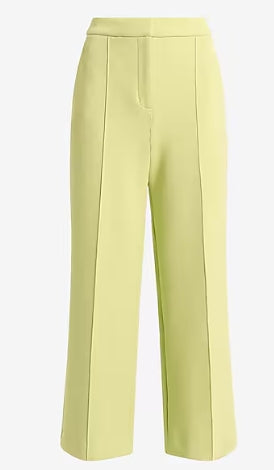 Express High Waisted Scuba Pintuck Ankle Trouser Mojito size 4R